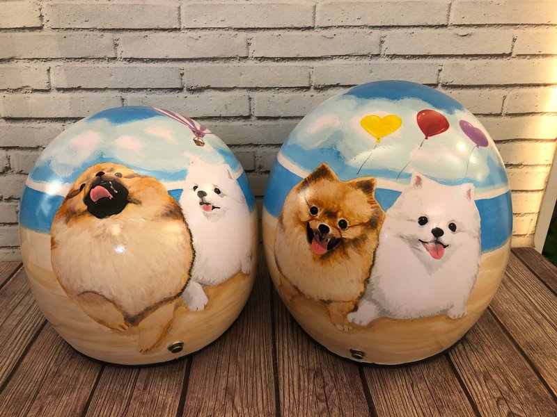 手绘疯 定制化 狗狗 猫猫 安全帽 彩绘 纪念 礼物 生日 情人节 - 订制画像 - 其他材质 多色