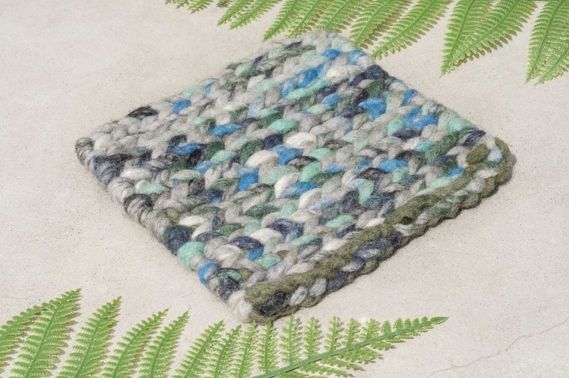 民族风森林系羊毛毡锅垫彩虹餐垫 隔热垫-南美洲段染大地条纹编织 - 餐垫/桌巾 - 羊毛 多色