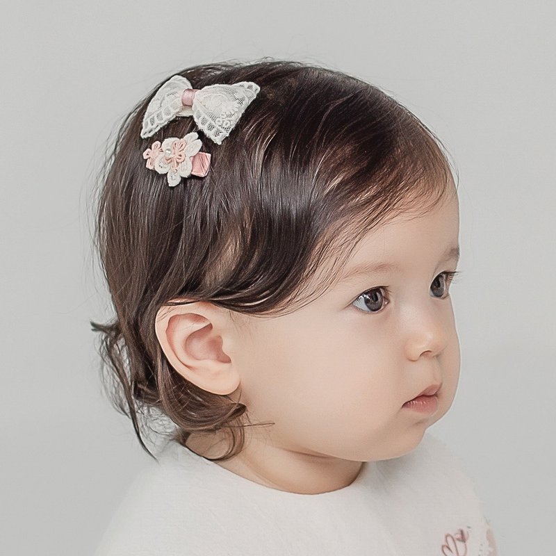 Happy Prince 韩国制 Lavender女婴儿童发夹2件组 - 婴儿饰品 - 棉．麻 