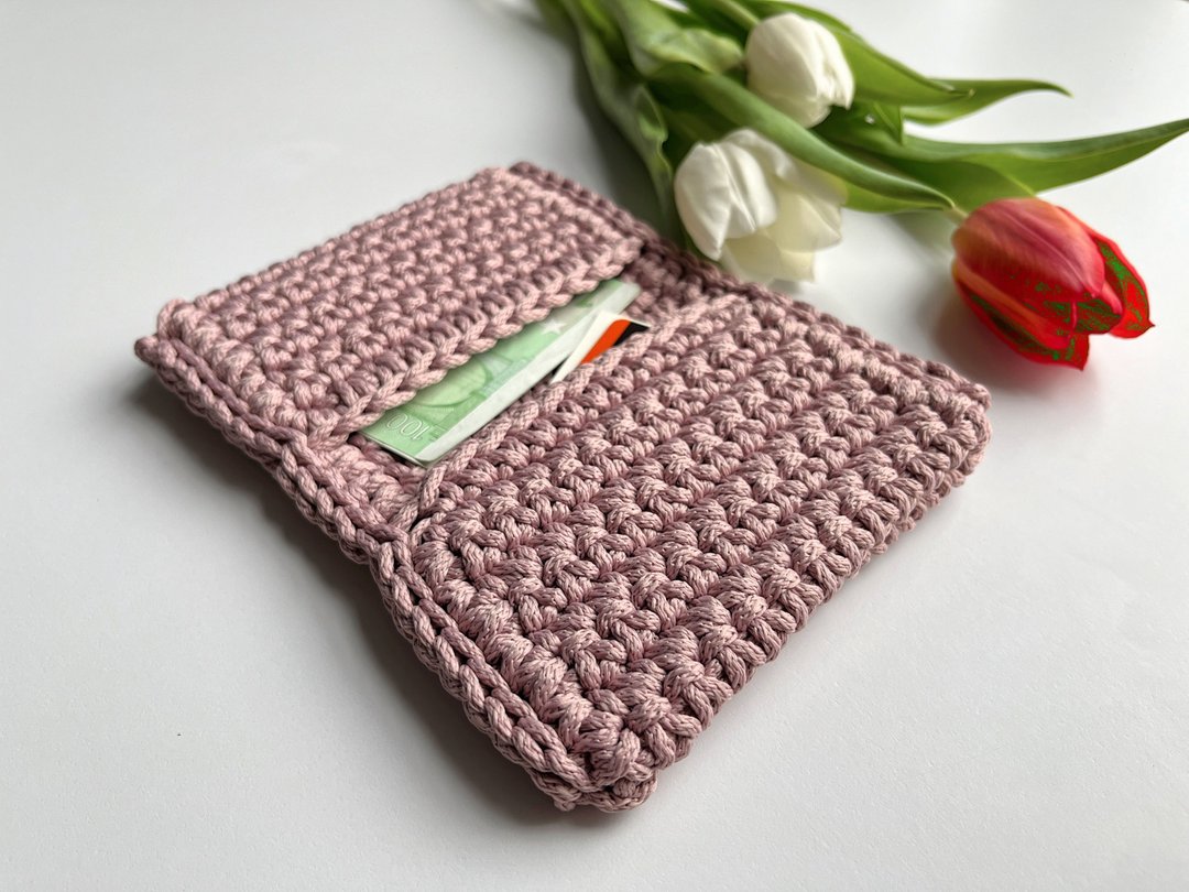 Crocheted Pattern Wallet, Beginners Pattern, Handmade Business Card Holder, Knit - 手工艺教程/工具书 - 其他材质 