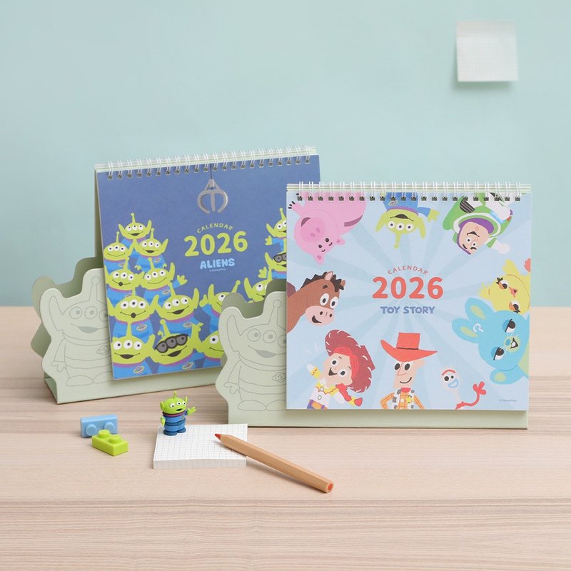 迪士尼 2026年桌历-Disney 正版授权 三眼怪 玩具总动员 桌历 行 - 年历/台历 - 纸 多色