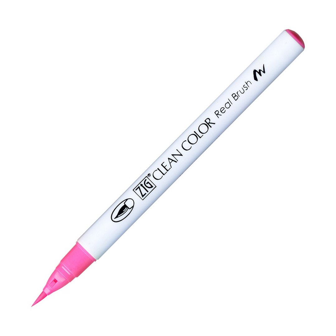 【Kuretake 日本吴竹】ZIG 彩绘毛笔 Fluorescent Pink - 其他书写用品 - 塑料 粉红色