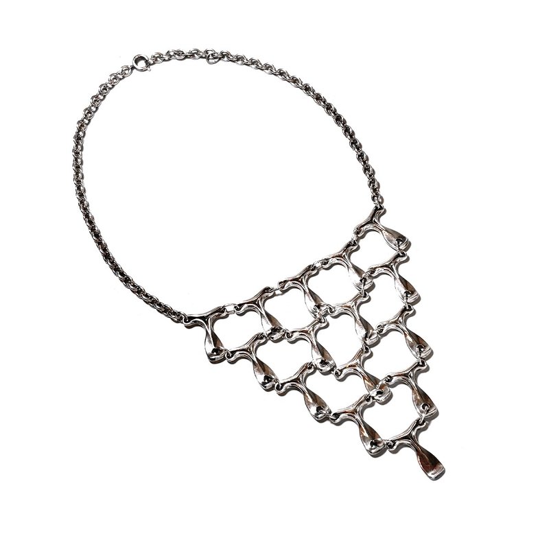 1960-70 年代 复古 银饰 设计 项链 - 项链 - 其他金属 银色