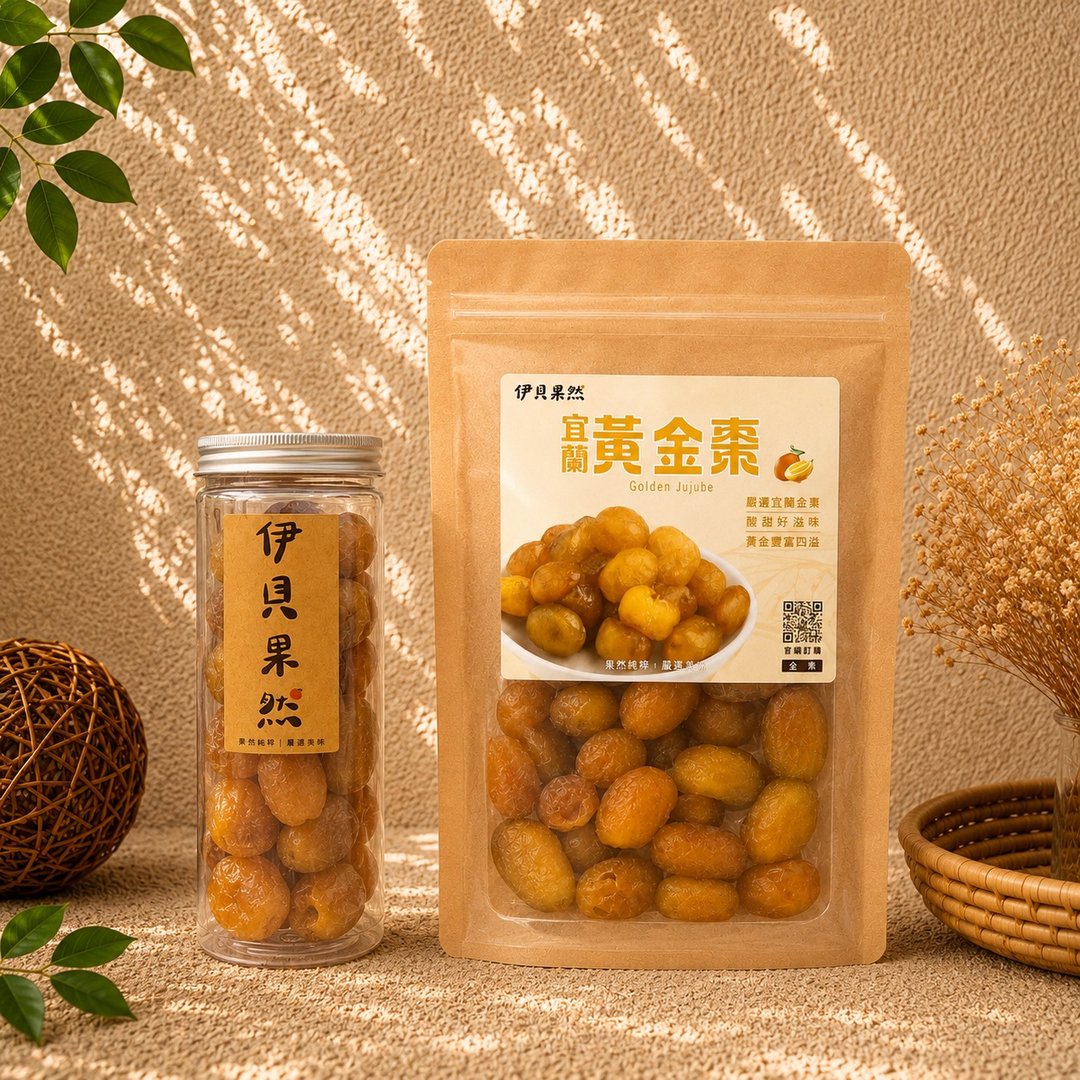 天然水果干系列 - 宜兰黄金枣 - 水果干 - 防水材质 