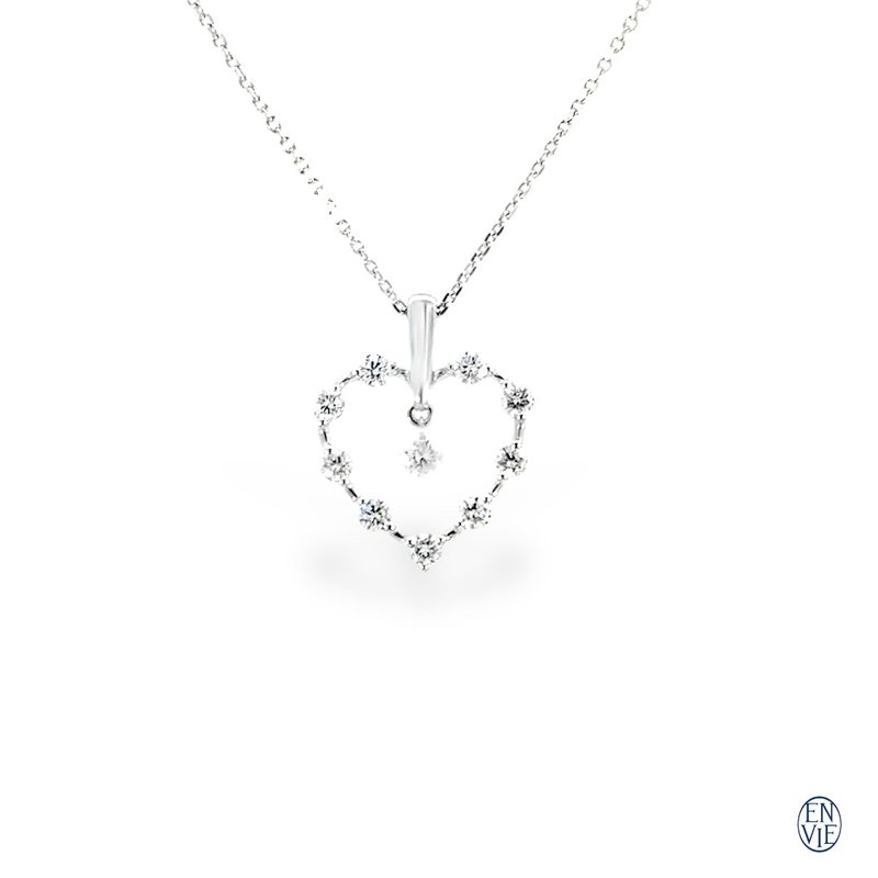 顶级18K白金 天然钻石造型坠链 18K WG Diamond Necklace - 项链 - 贵金属 