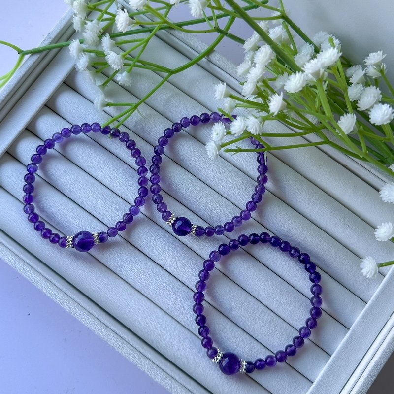 紫水晶 简约气质  乌拉圭紫水晶  浓郁色系 - 手链/手环 - 宝石 紫色