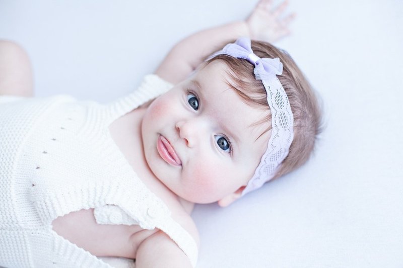 美国 Joli Sophie 蕾丝蝴蝶结发带2入组 紫粉JSHBLBLP0 - 围嘴/口水巾 - 聚酯纤维 