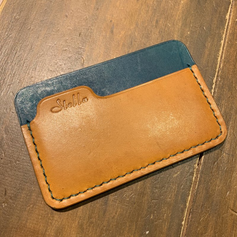 纯手工制作手工染色皮革简易卡夹悠游卡夹 - 证件套/卡套 - 真皮 透明