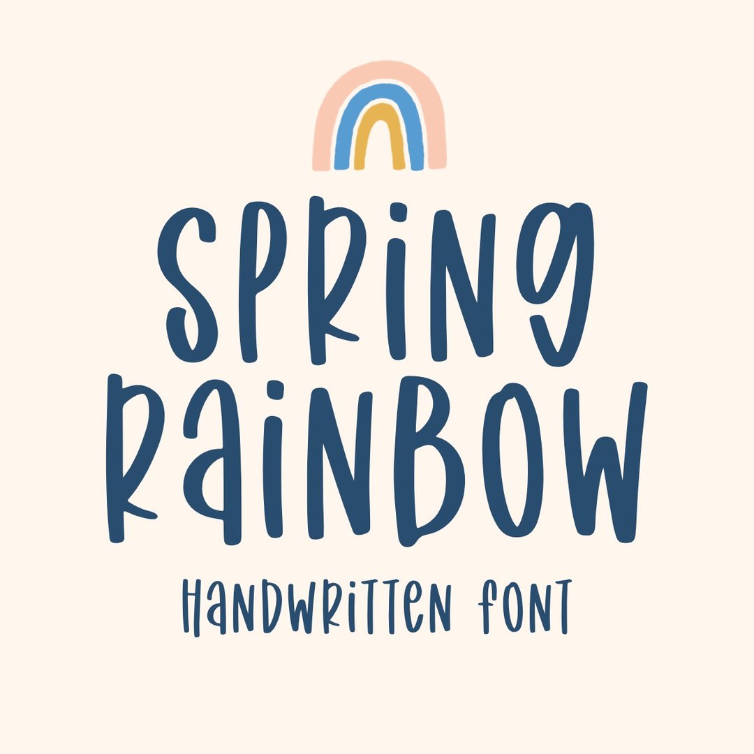 Spring Rainbow quirky cute mixed case handwritten font digital download OTF TTF - 字体设计 - 其他材质 