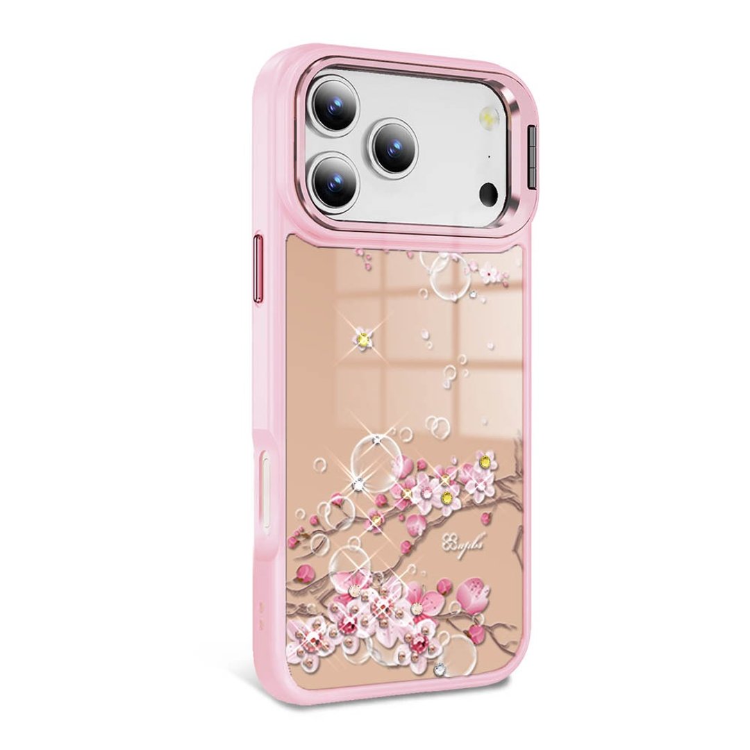 iPhone 全系列 防摔合金框隐形立架镜面钻壳 - 幻梦之樱 - 手机壳/手机套 - 其他材质 多色
