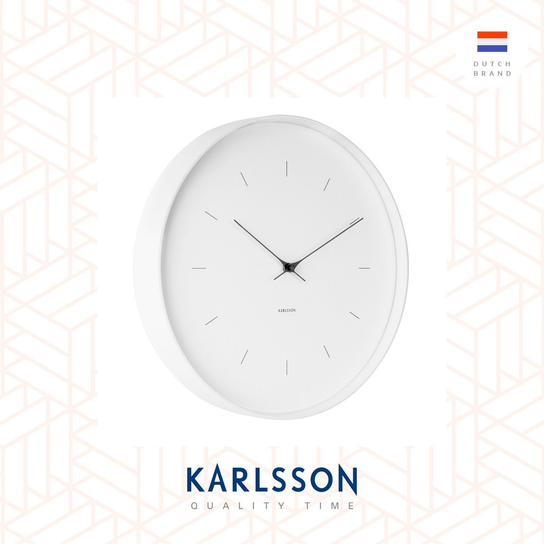 荷兰Karlsson wall clock 37.5cm Butterfly Hands large white - 时钟/闹钟 - 其他金属 白色