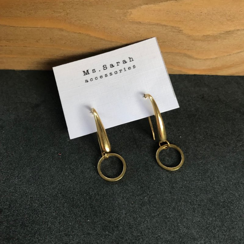 黄铜耳环_傍晚约会_耳勾式 - 耳环/耳夹 - 铜/黄铜 金色