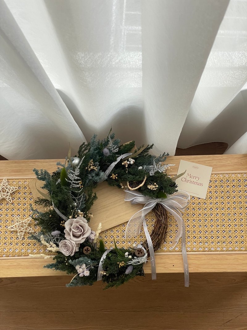圣诞节永生雪松花圈 - 干燥花/捧花 - 植物．花 银色