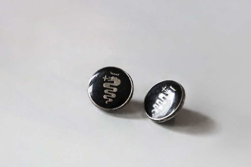 银龙王 _ 手工耳环 - 耳环/耳夹 - 其他金属 黑色