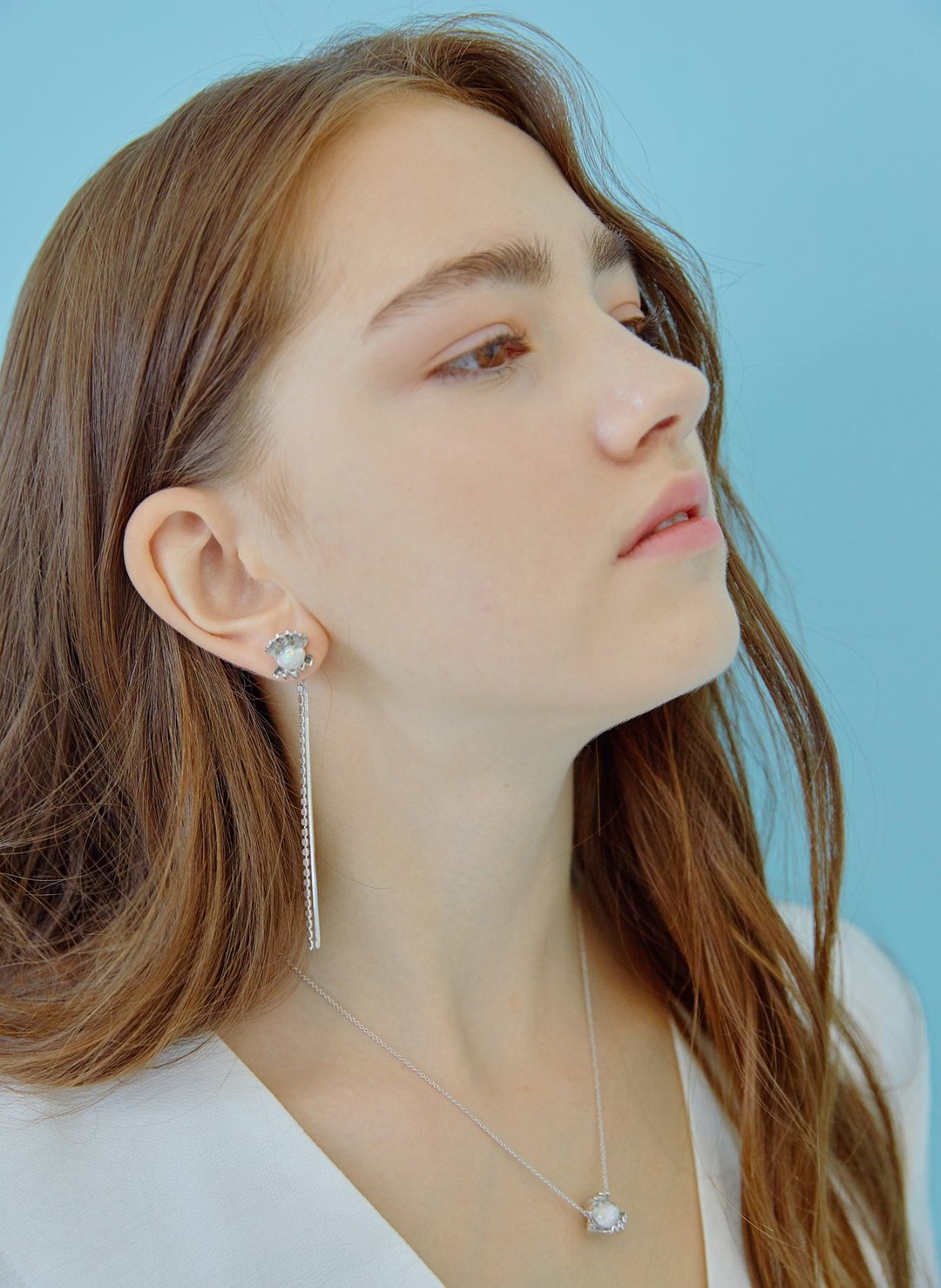 Shining Snowball Inside The Shell Earrings - 耳环/耳夹 - 玻璃 