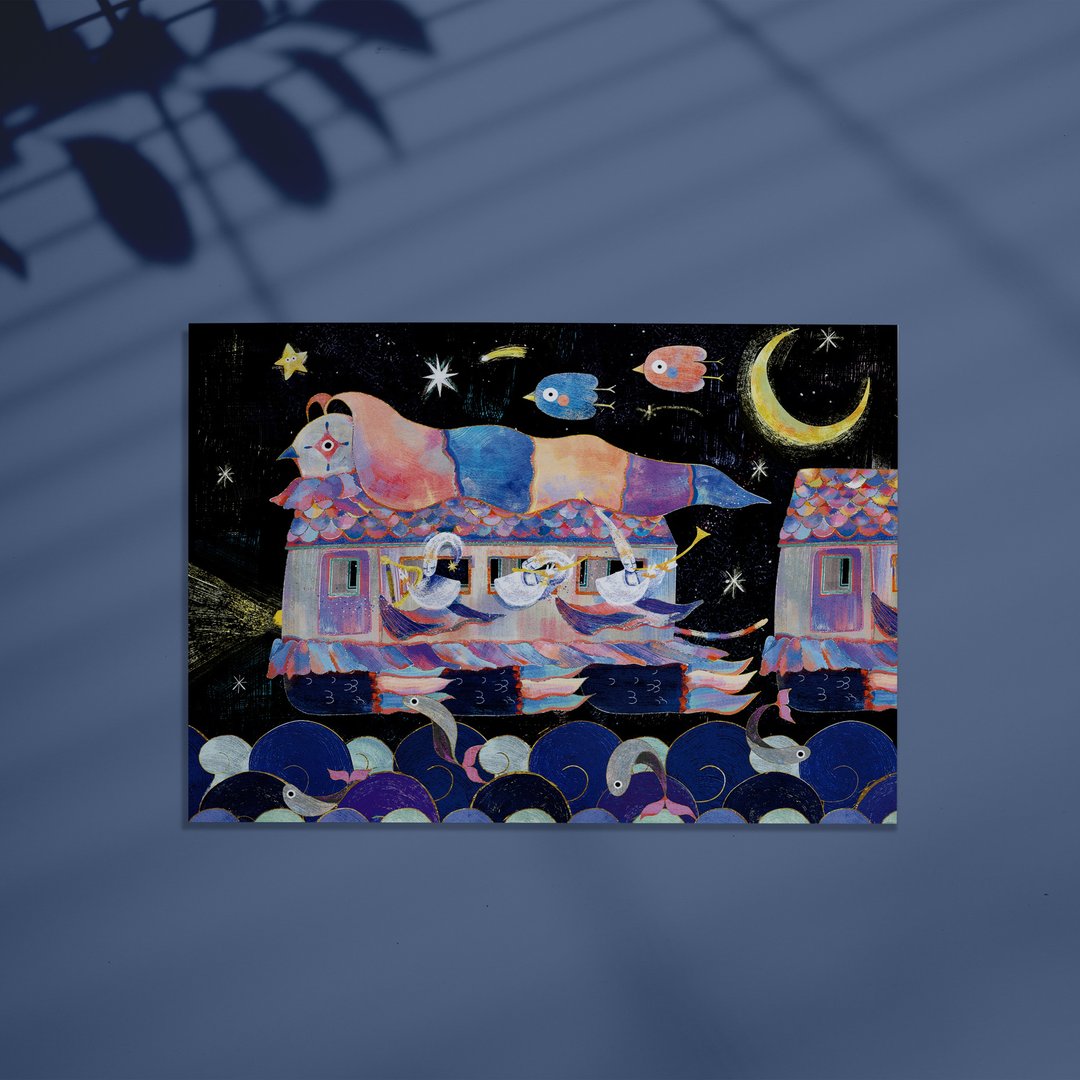 插画明信片-希望列车 - 卡片/明信片 - 纸 多色