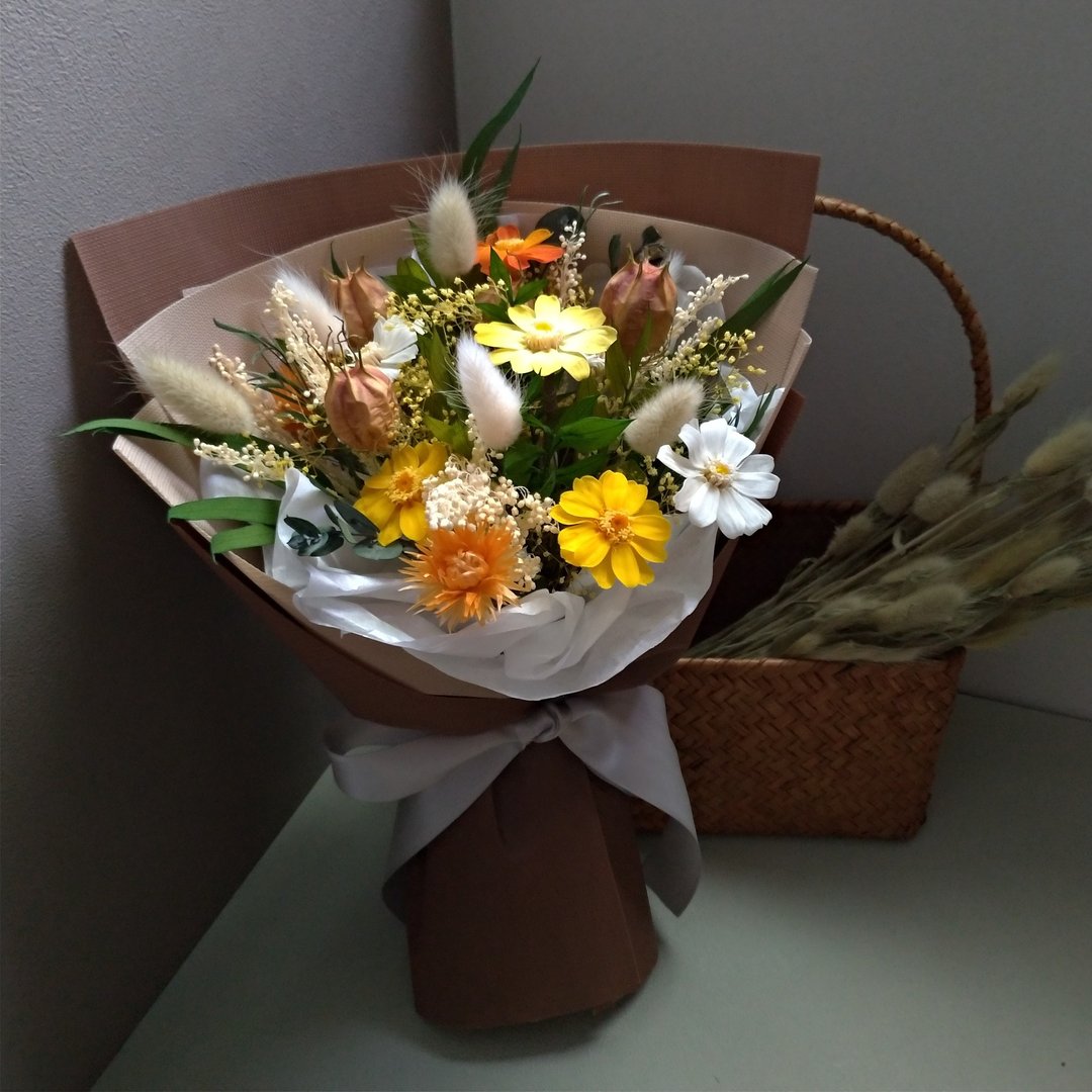 【田园】花束│永生花│干燥花 - 干燥花/捧花 - 植物．花 黄色