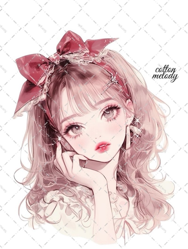 original sticker no.5590 人物贴纸 原创贴纸 人物贴纸 女孩贴纸 原创人物贴纸 - 贴纸 - 纸 