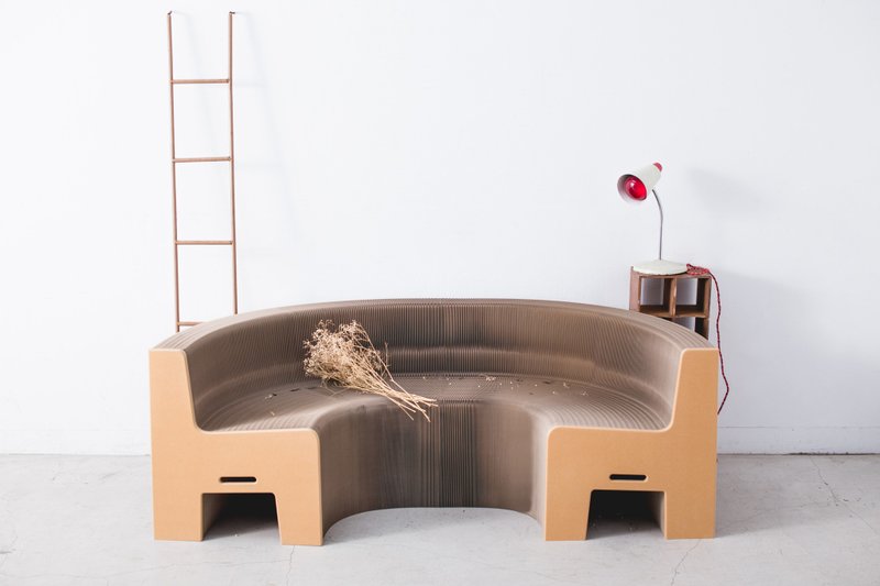 蜂巢纸伸缩沙发 / 再生纸 / 五人座 - 椅子/沙发 - 纸 卡其色