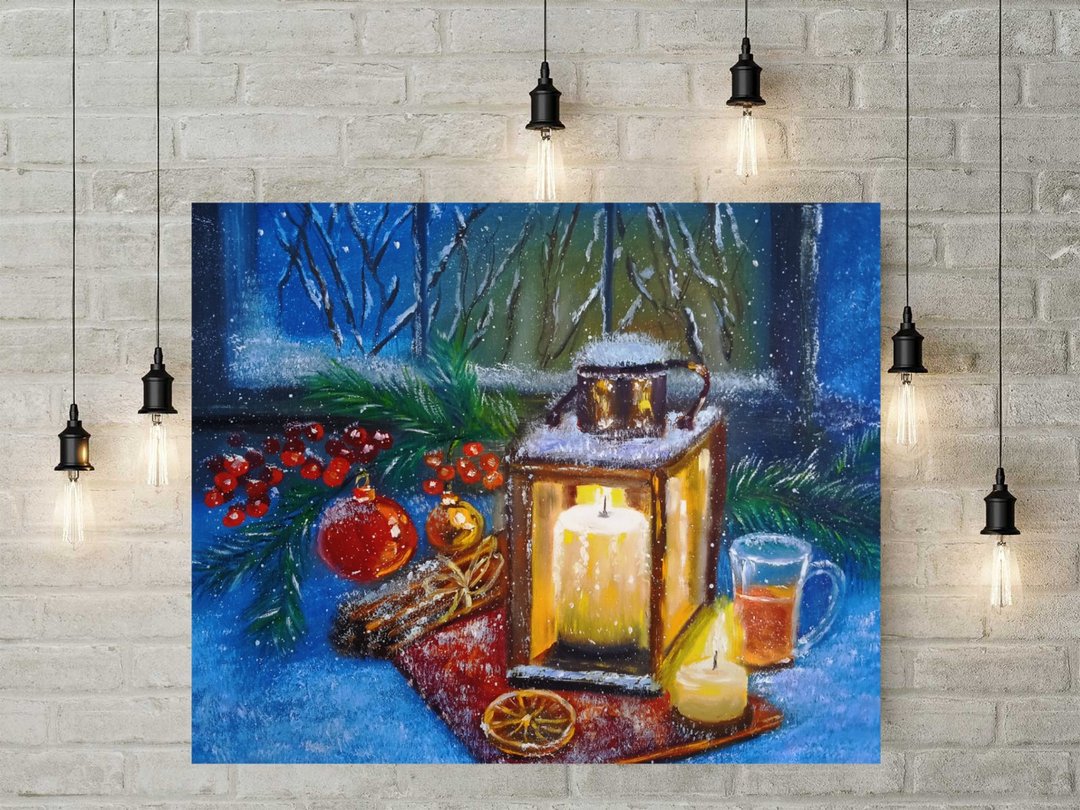 圣诞画圣诞墙装饰圣诞灯帆布40x50厘米 - 墙贴/壁贴 - 其他材质 多色