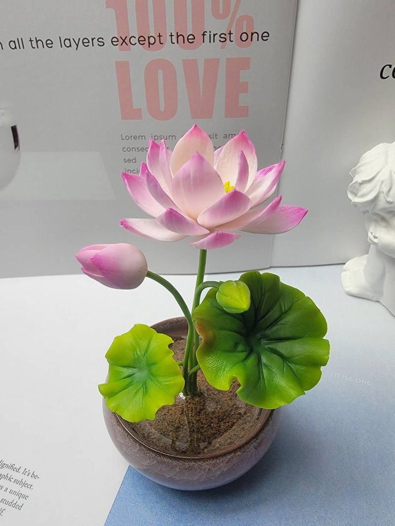 冷瓷土/黏土花艺-荷花小盆栽/送礼 - 植栽/盆栽 - 粘土 