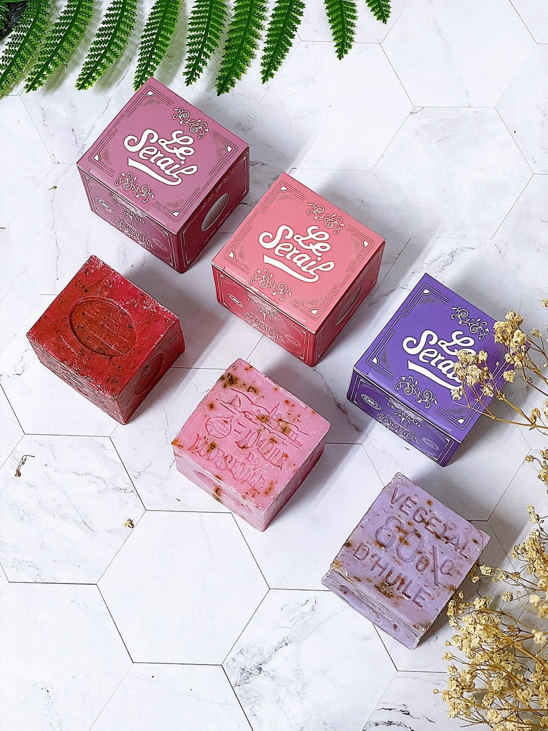 法国席尔Le Sérail 缤纷花粒马赛皂礼盒150g 3入 - 肥皂/手工皂 - 其他材质 多色