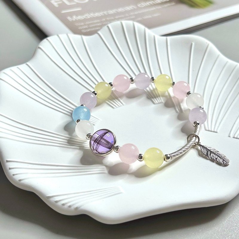 S06 胎毛手链 胎毛纪念品 胎毛手链 宠物纪念品 宠物饰品 - 手链/手环 - 玉石 紫色