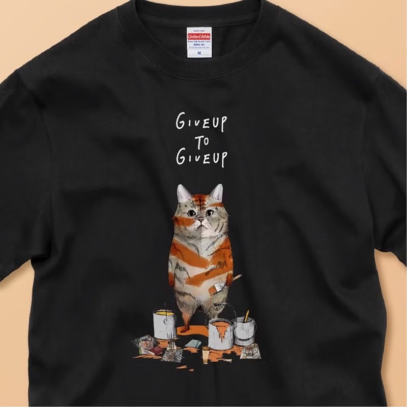 想变成老虎的猫 / 安心品质 / 经典纯棉T恤 - 女装 T 恤 - 棉．麻 白色