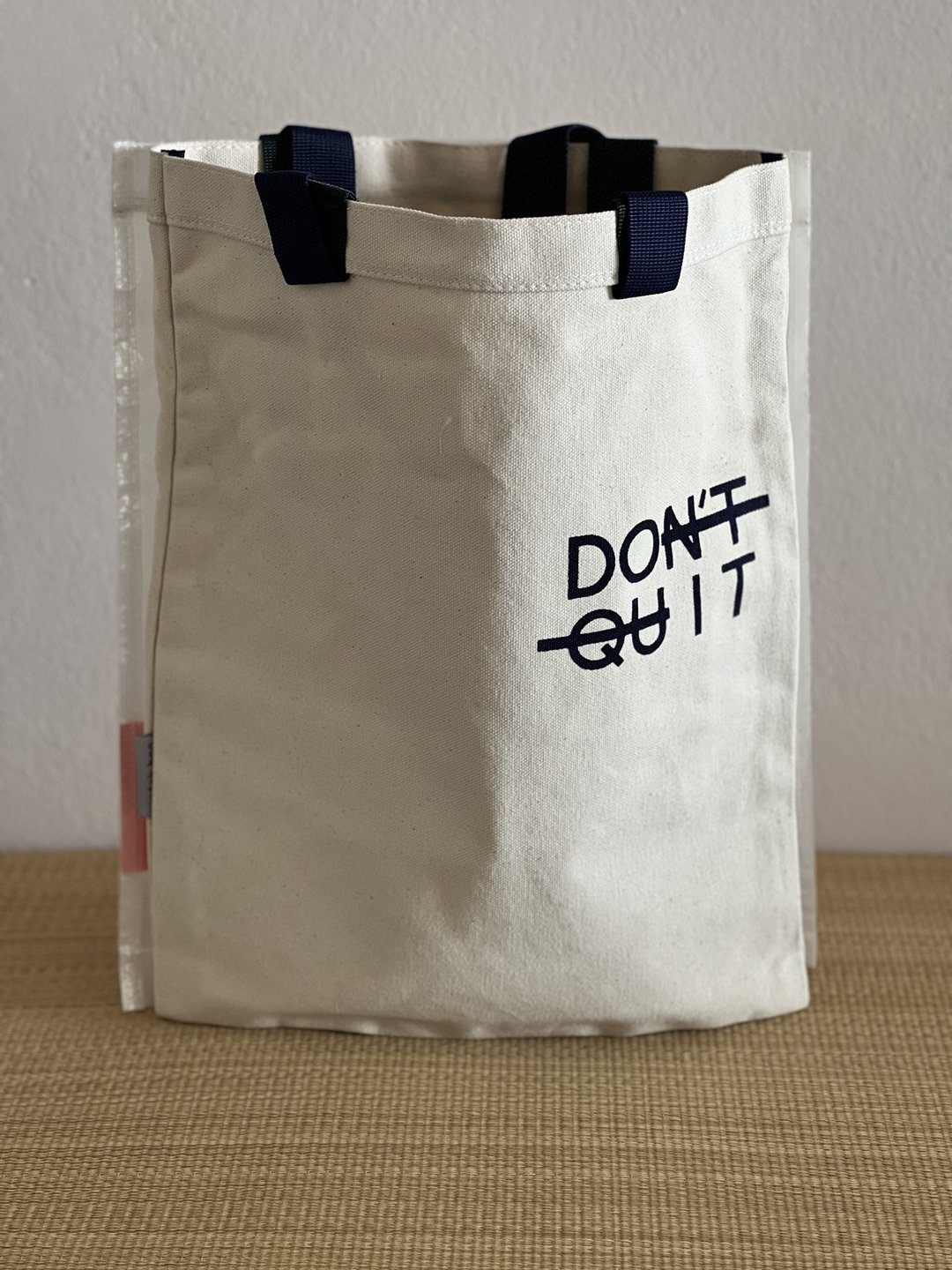 Ami, Wet/ Dry Double Tote Bag: DOIT print in Navy - 其他 - 防水材质 透明