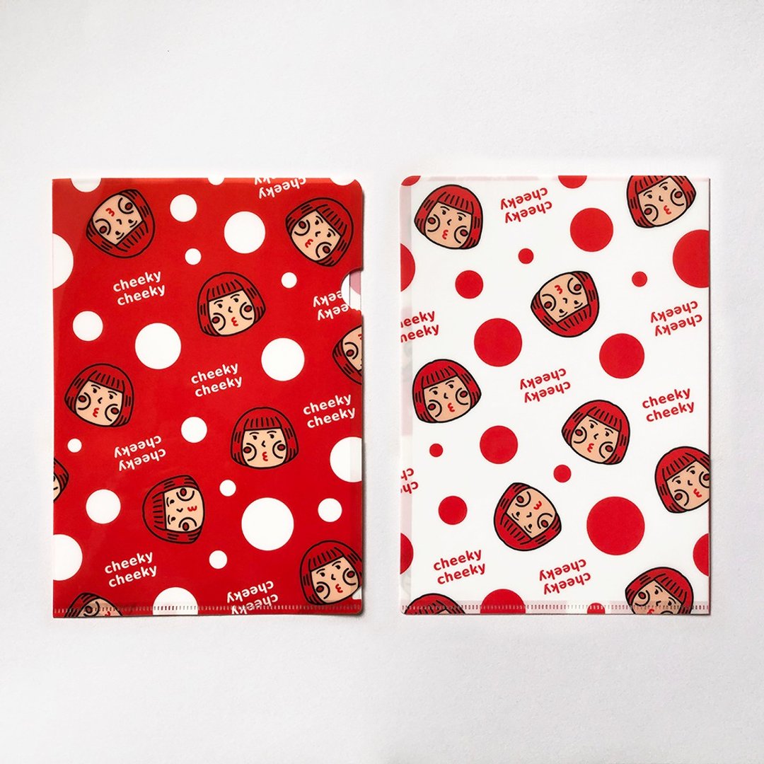 cheeky cheeky 厚间弥生系列 波点 恶搞 A4 胶Folder 胶文件 L夹 - 文件夹/资料夹 - 塑料 白色