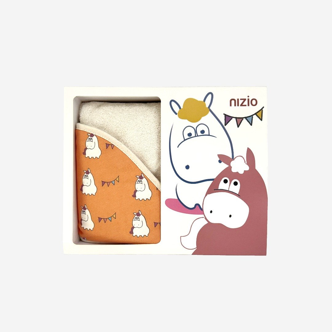 nizio【马年限定】LOLOMA 小蘑菇天然棉纱浴包巾 -4 色可选 弥月礼 - 满月礼盒 - 棉 