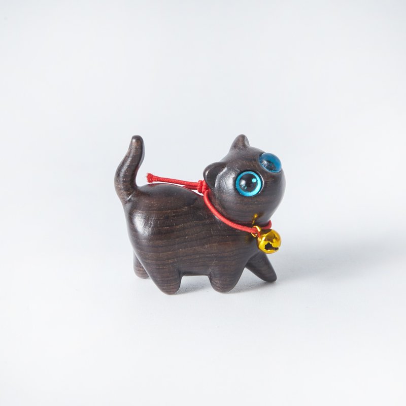 Cuca 注视您的黑色小猫木雕 - 摆饰 - 木头 黑色