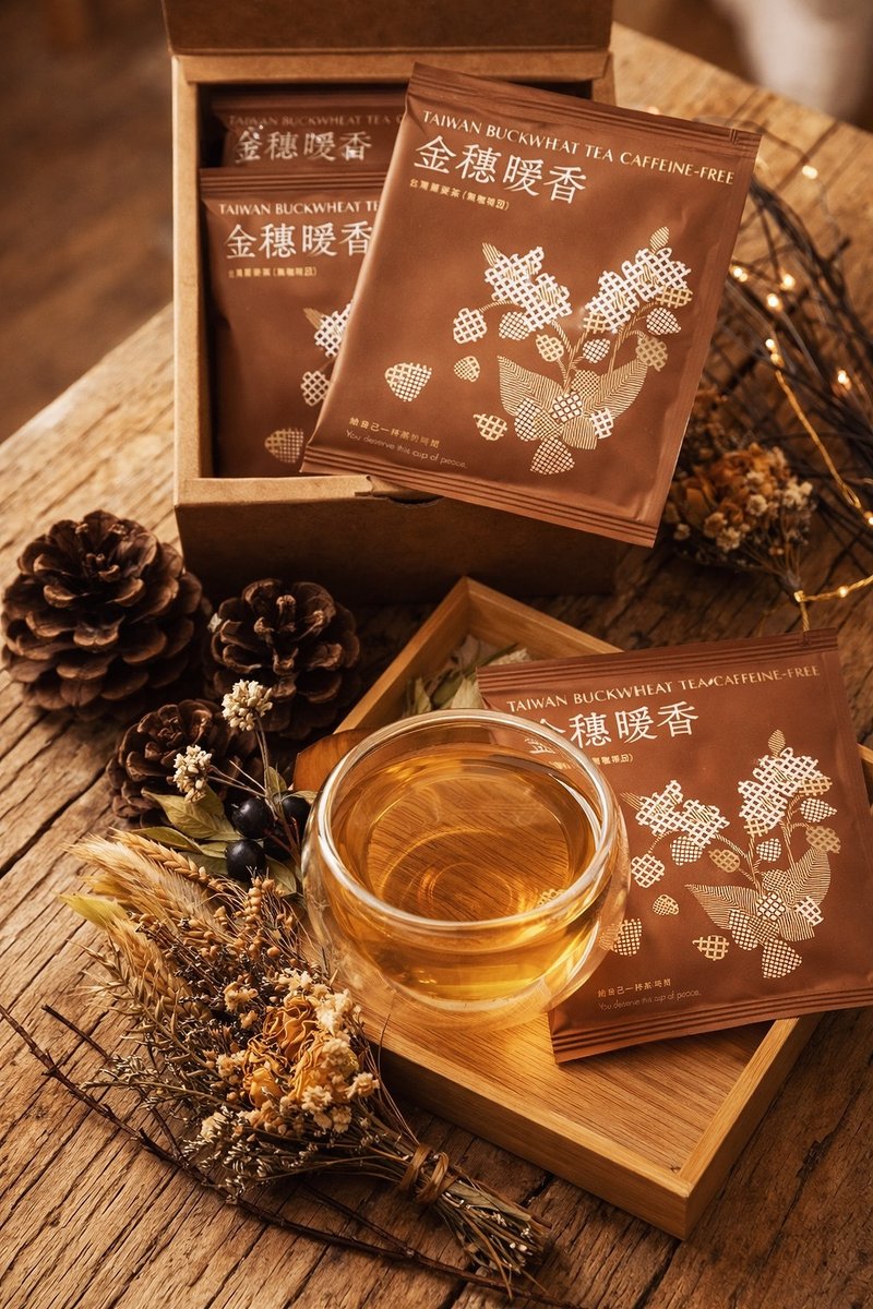金穗暖香 台湾荞麦 无咖啡因 盒装 - 茶 - 植物．花 多色