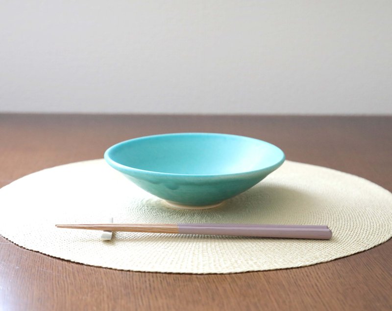 Turkish blue matt glaze flat bowl - 碗 - 陶 蓝色