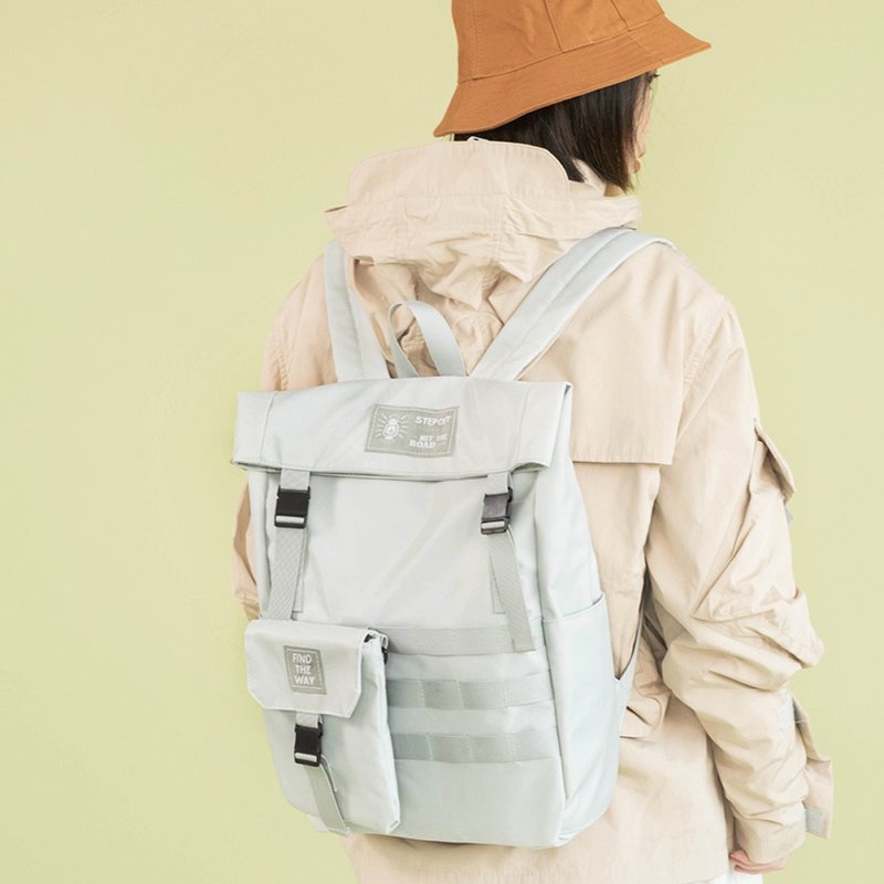 原创子母双肩包 大小包 露营系列 - 后背包/双肩包 - 尼龙 灰色