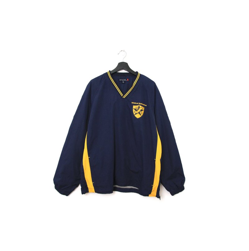 Back to Green- 防风套头罩衫  黄蓝拼接  f-09//vintage - 其他 - 聚酯纤维 