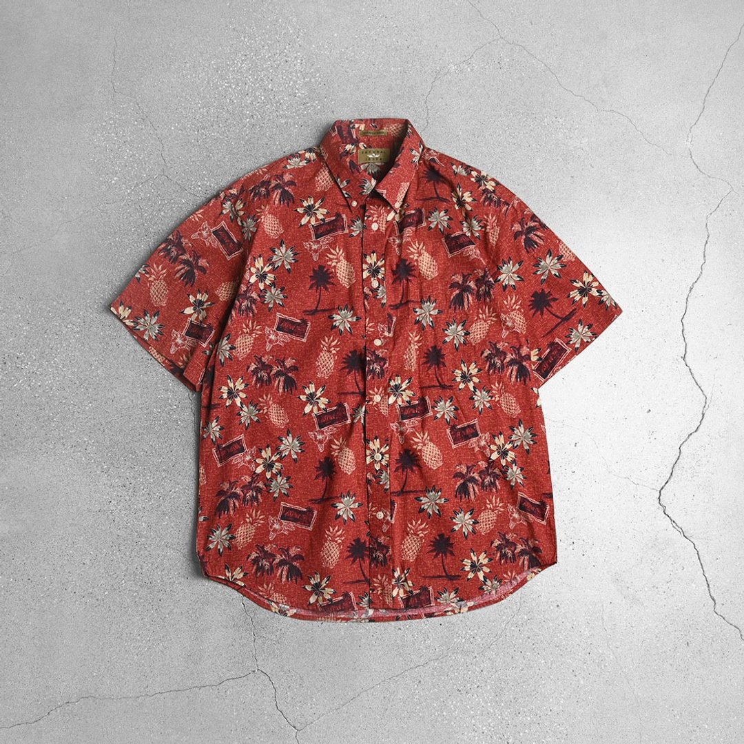 Vintage Aloha Shirts 夏威夷衫 / Vintage 古着 - 男装衬衫 - 棉 红色