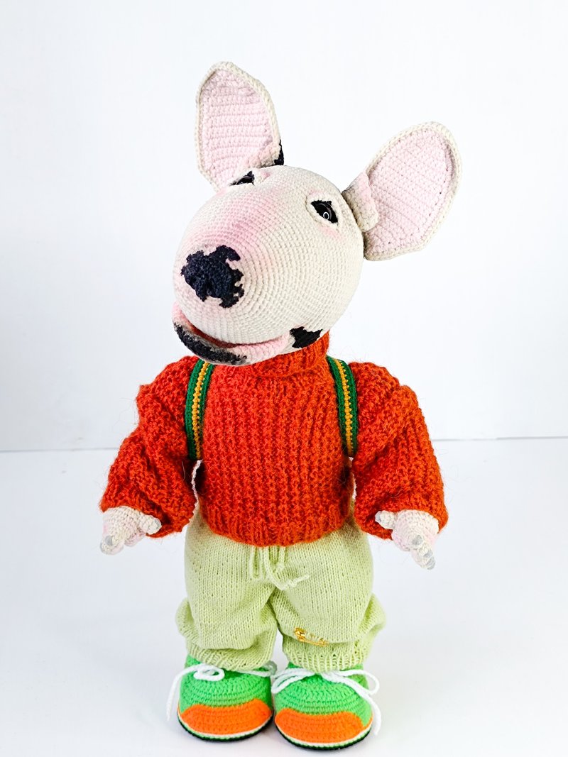 牛梗小狗狗毛绒玩具手工钩编。 毛绒动物可爱的狗娃娃 - 玩偶/公仔 - 其他材质 多色