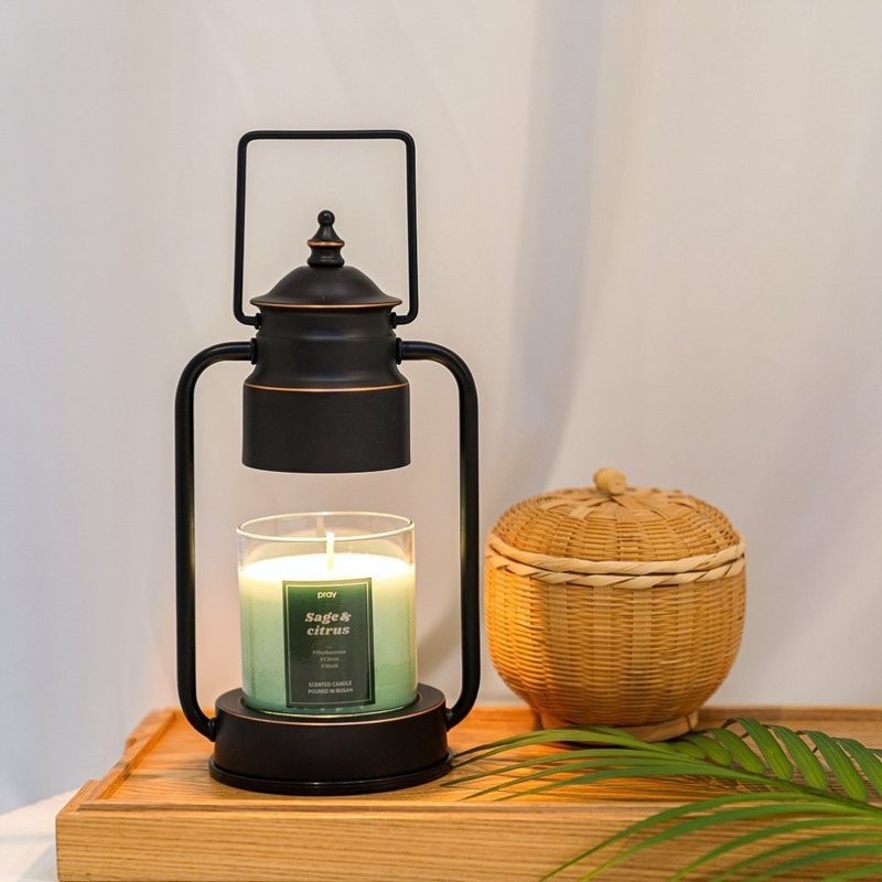 【韩国 PRAY】守夜人金属香氛蜡烛暖灯(S)-复古铜 - 蜡烛/烛台 - 其他金属 黑色