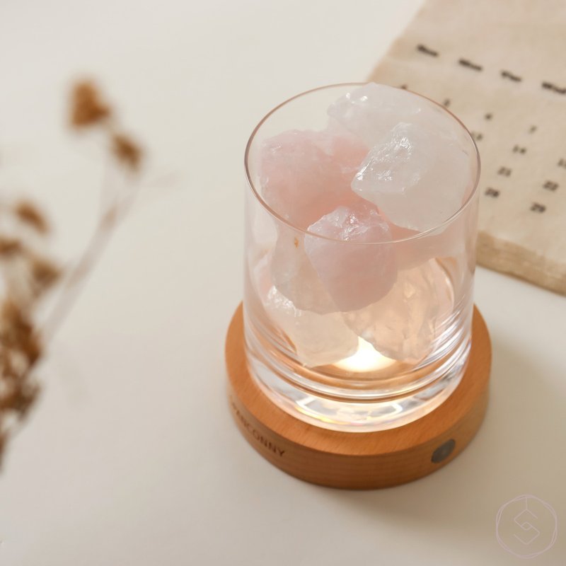 粉光云雾 | 白水晶 x 粉水晶 | 水晶气氛灯 - 摆饰 - 水晶 粉红色