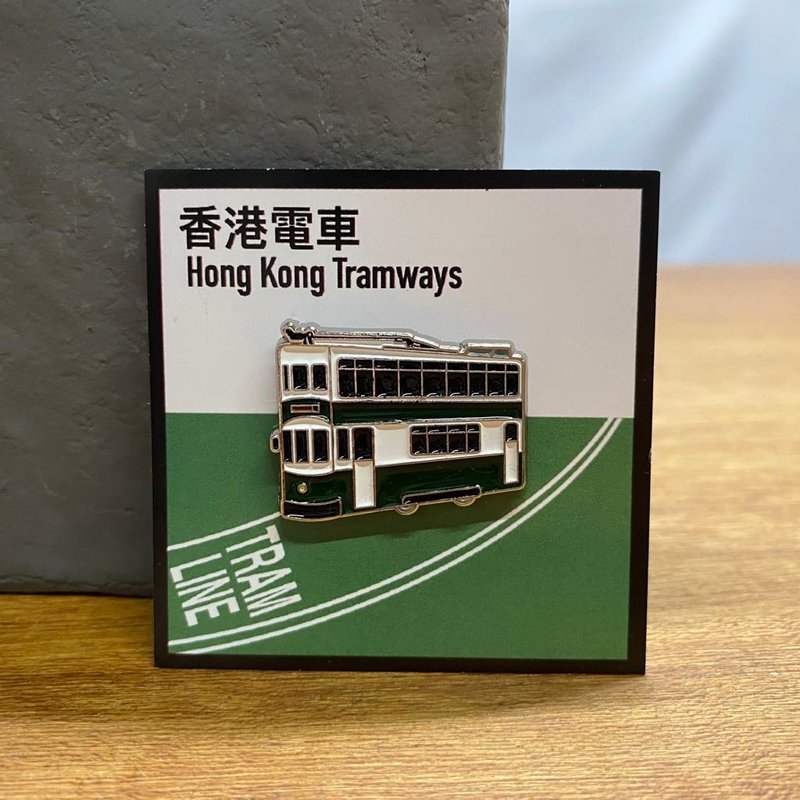 香港电车造型襟章 - 徽章/别针 - 其他金属 绿色