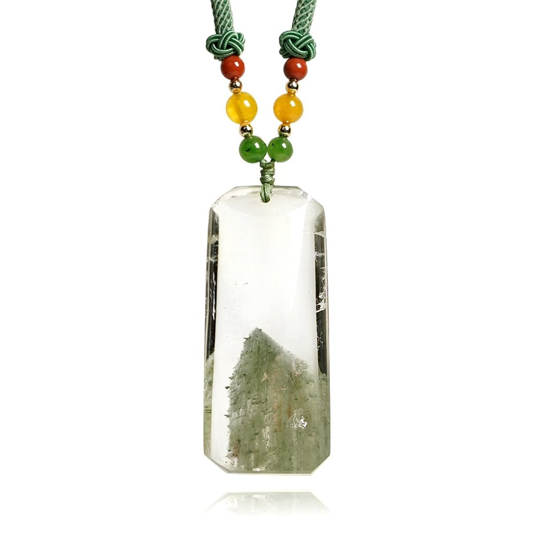 【正佳珠宝】绿幽灵 高品抹茶幽灵 金字塔无事牌 23.9g 绿幽灵 - 项链 - 半宝石 多色