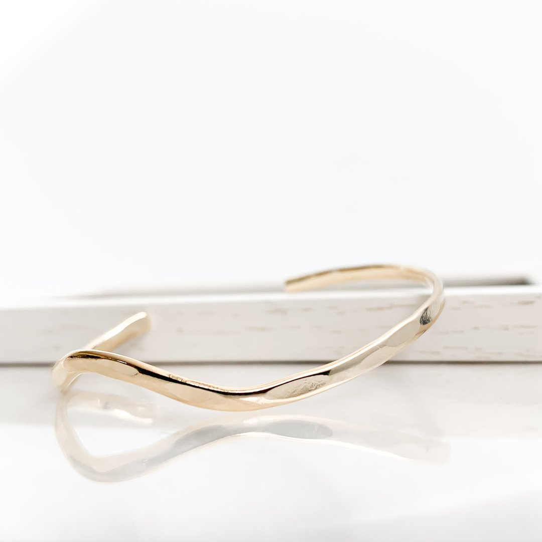 kainari wave bangle n494　簡單的 手鐲 - 手链/手环 - 其他金属 金色