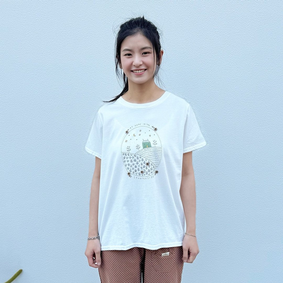 Hana Mokuba 圆领可爱图案印花上衣 - 女装上衣 - 其他材质 