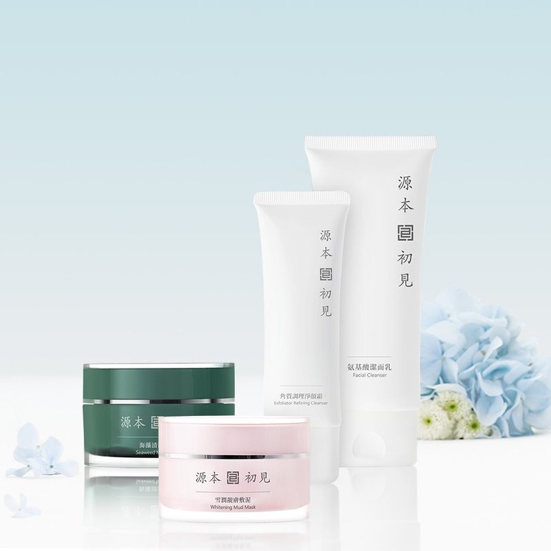 净颜亲肤组 - 氨基酸洁面乳 角质霜 敷泥 2件组 FG标章 温和清洁  - 脸部清洁/卸妆用品 - 其他材质 白色