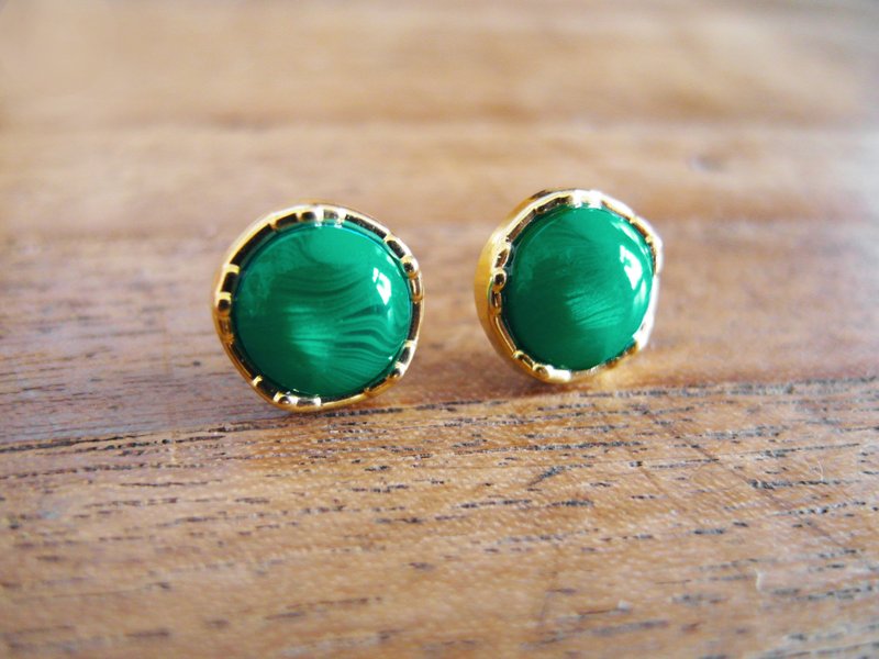 复时品【早期手工耳环：迷幻绿】 - 耳环/耳夹 - 压克力 绿色