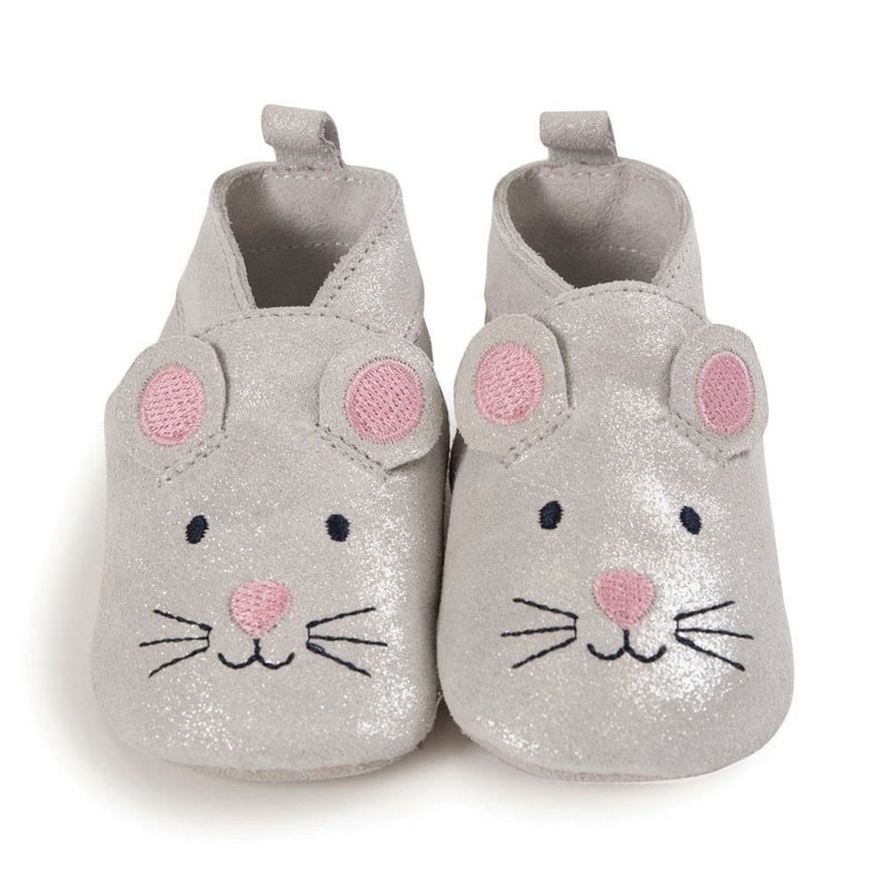 可爱超萌鼠宝宝系列 柔软皮革 婴儿鞋 最后零码一双 - 婴儿鞋 - 真皮 银色