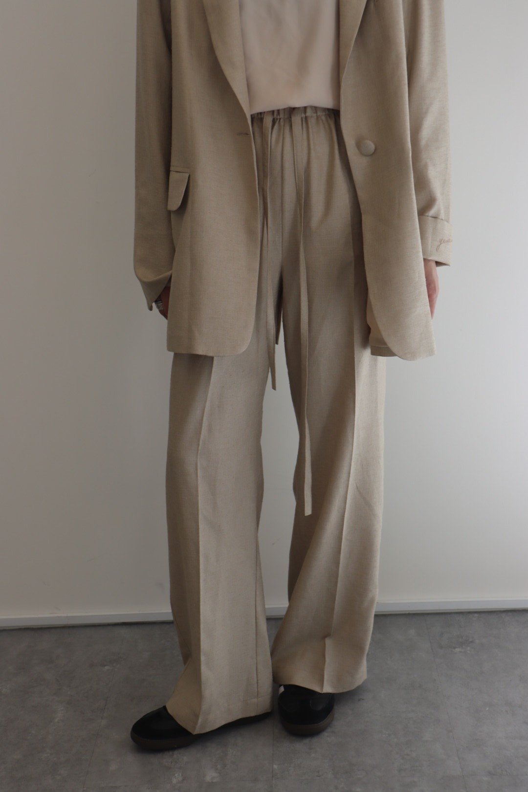 Embroidered Pocket Drawstring Pants - 女装长裤 - 聚酯纤维 