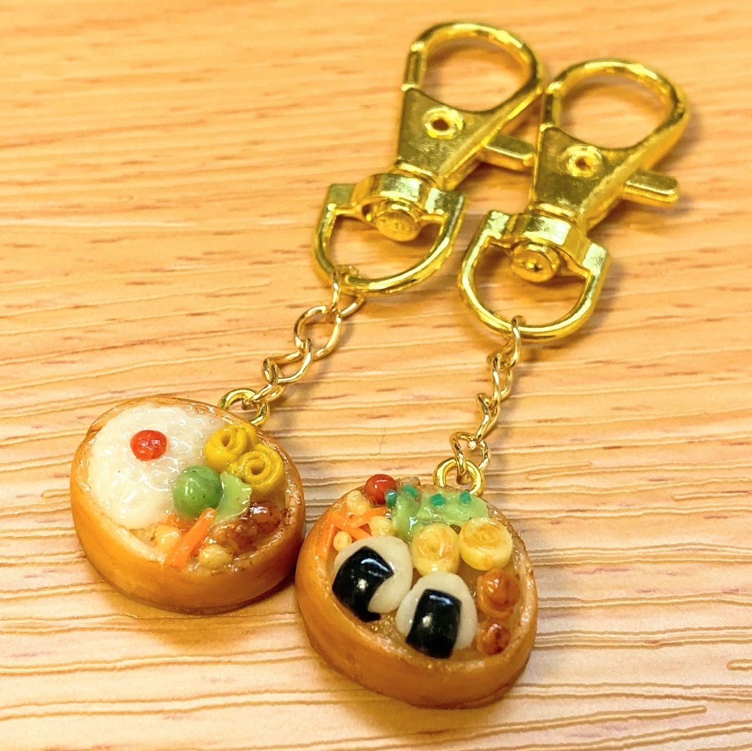 bento key holder - 吊饰 - 粘土 多色