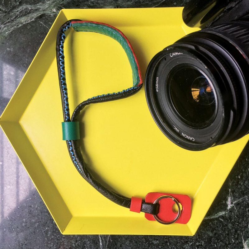 节日送礼 配色皮革相机带 - 相机背带/脚架 - 真皮 红色